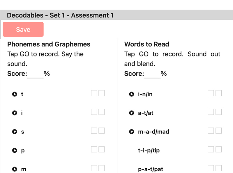 Decodable library student results