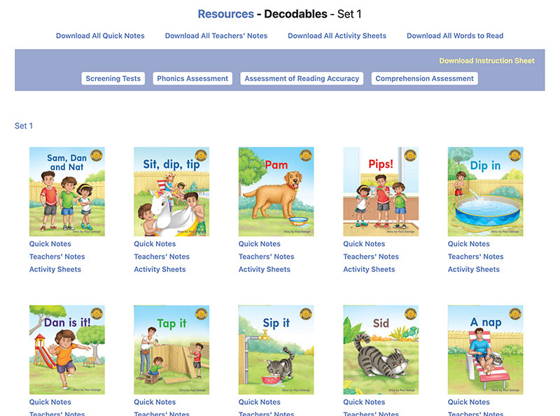 Decodable library teacher resources