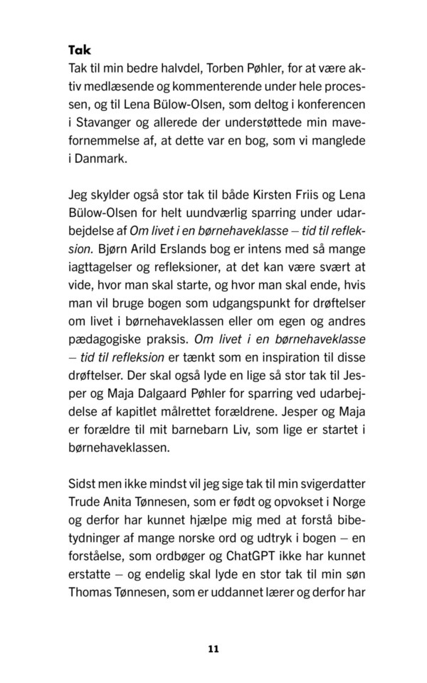 Om livet i en børnehaveklasse – tid til refleksion side 11